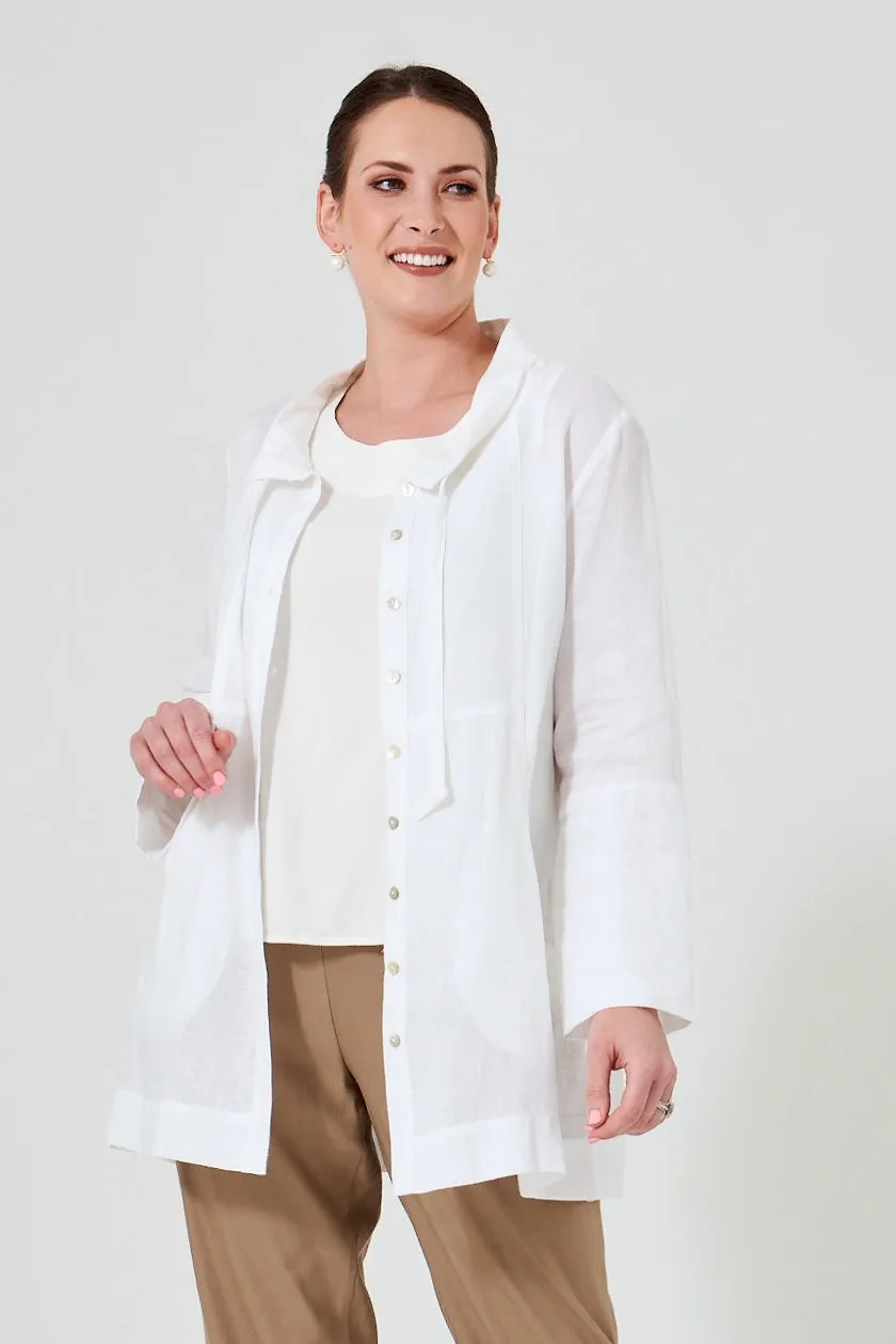 28" Tie Collar Button-Up Shirt