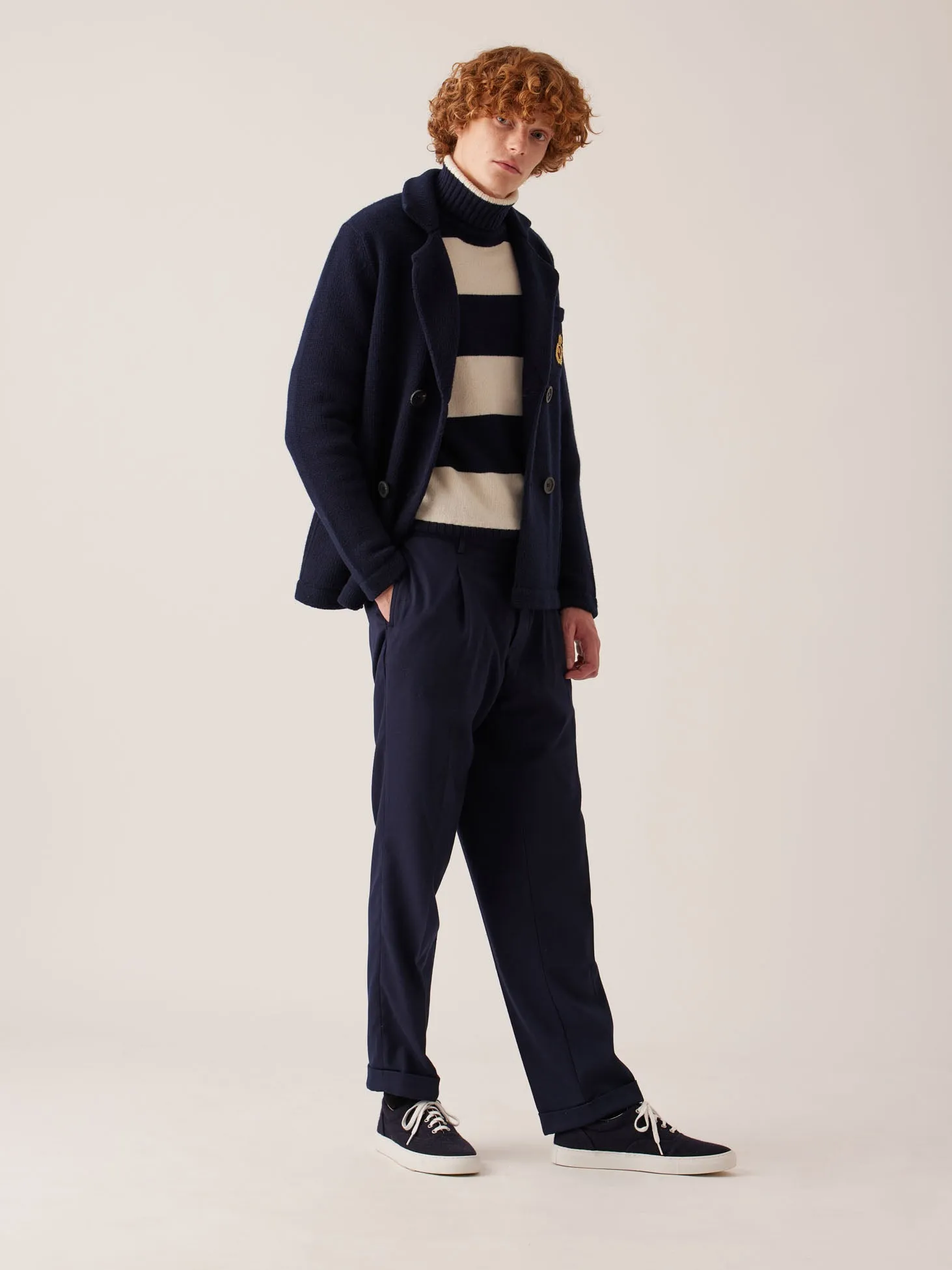 AAMBROGIO DOUBLE BREASTED WOOL JACKET