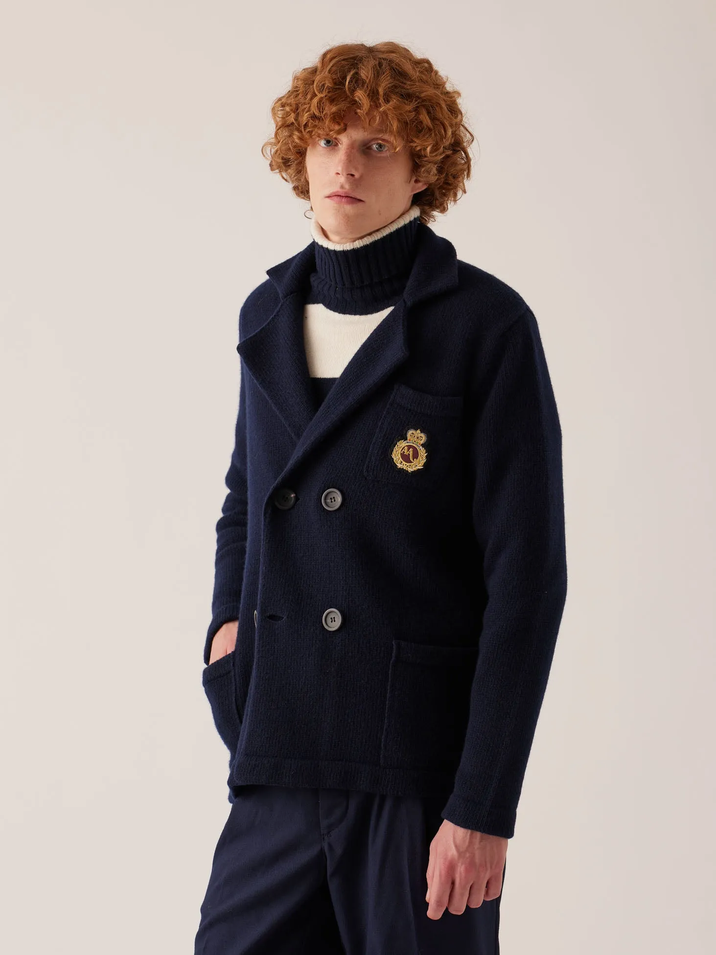 AAMBROGIO DOUBLE BREASTED WOOL JACKET