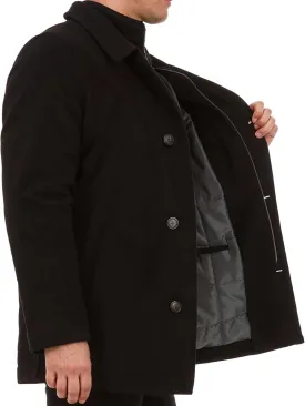 Adam Baker Men's Wool Coat | Classic Fit, Single-Breasted Overcoat | Big and Tall Winter Coats for Men | Wool Blend Jacket