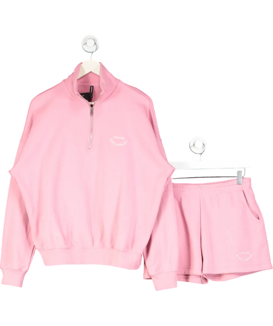Adanola Pink Zip Sweatshirt And Shorts Set UK S