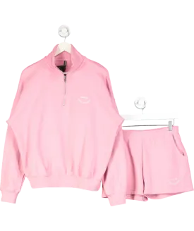 Adanola Pink Zip Sweatshirt And Shorts Set UK S