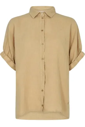 Aven Ss Linen Shirt | Ginger Root | Skjorte fra Mos Mosh