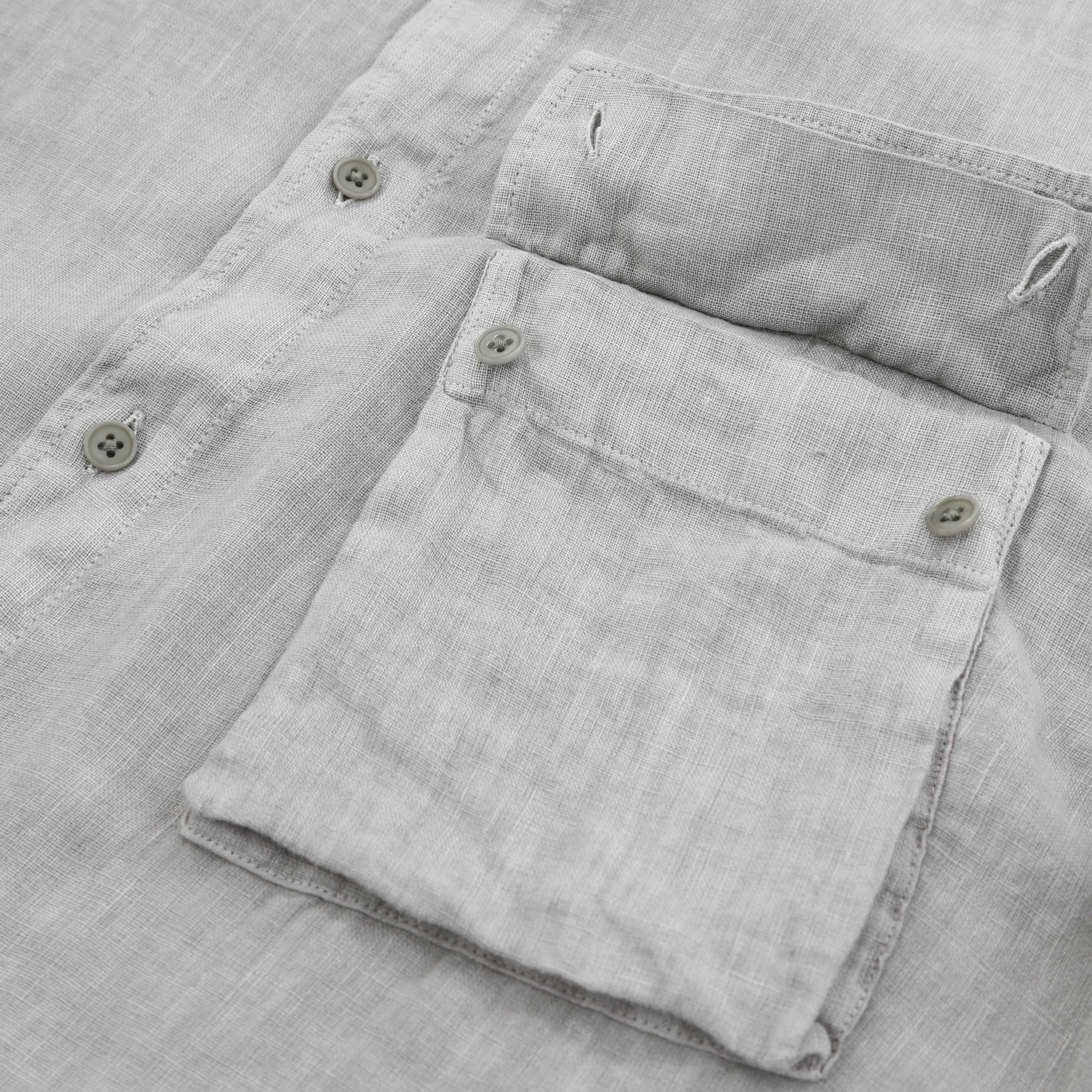 Belstaff Scale Linen Shirt in Cloud Grey