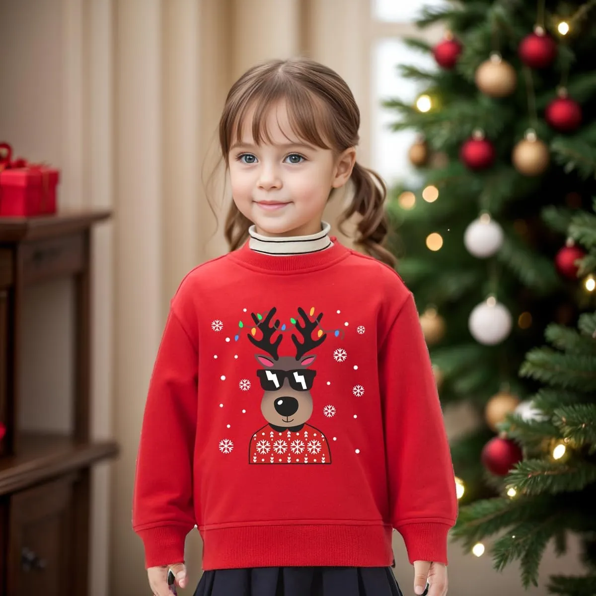 Boys Girls Christmas Sweatshirt Toddler Kids Ugly Xmas Sweater Style Santa Shirt Tops Clothes 1-7 Years