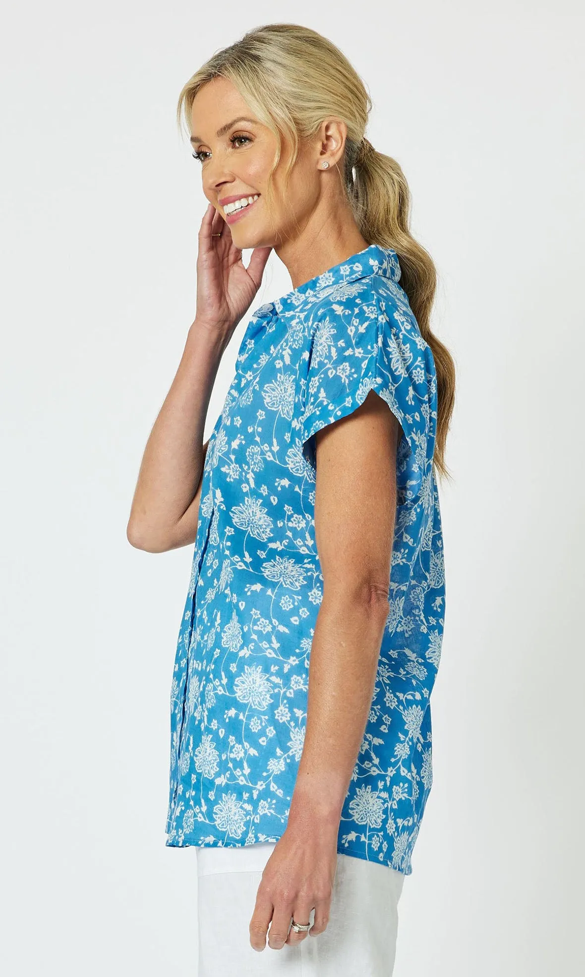 Cotton Cap Sleeve Shirt Summer Breeze