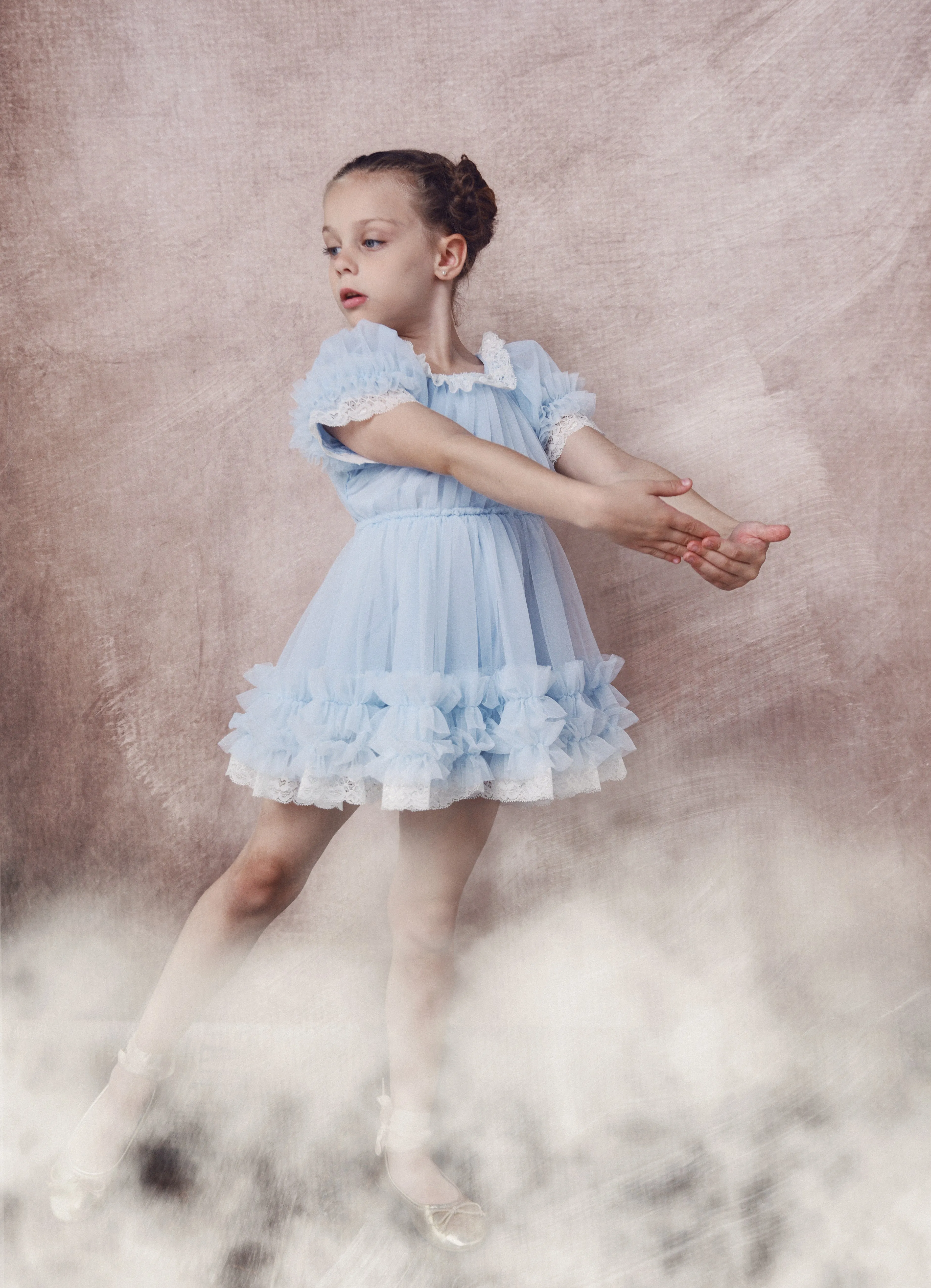 DOLLY by Le Petit Tom ® PORCELAIN DOLLY DRESS light blue
