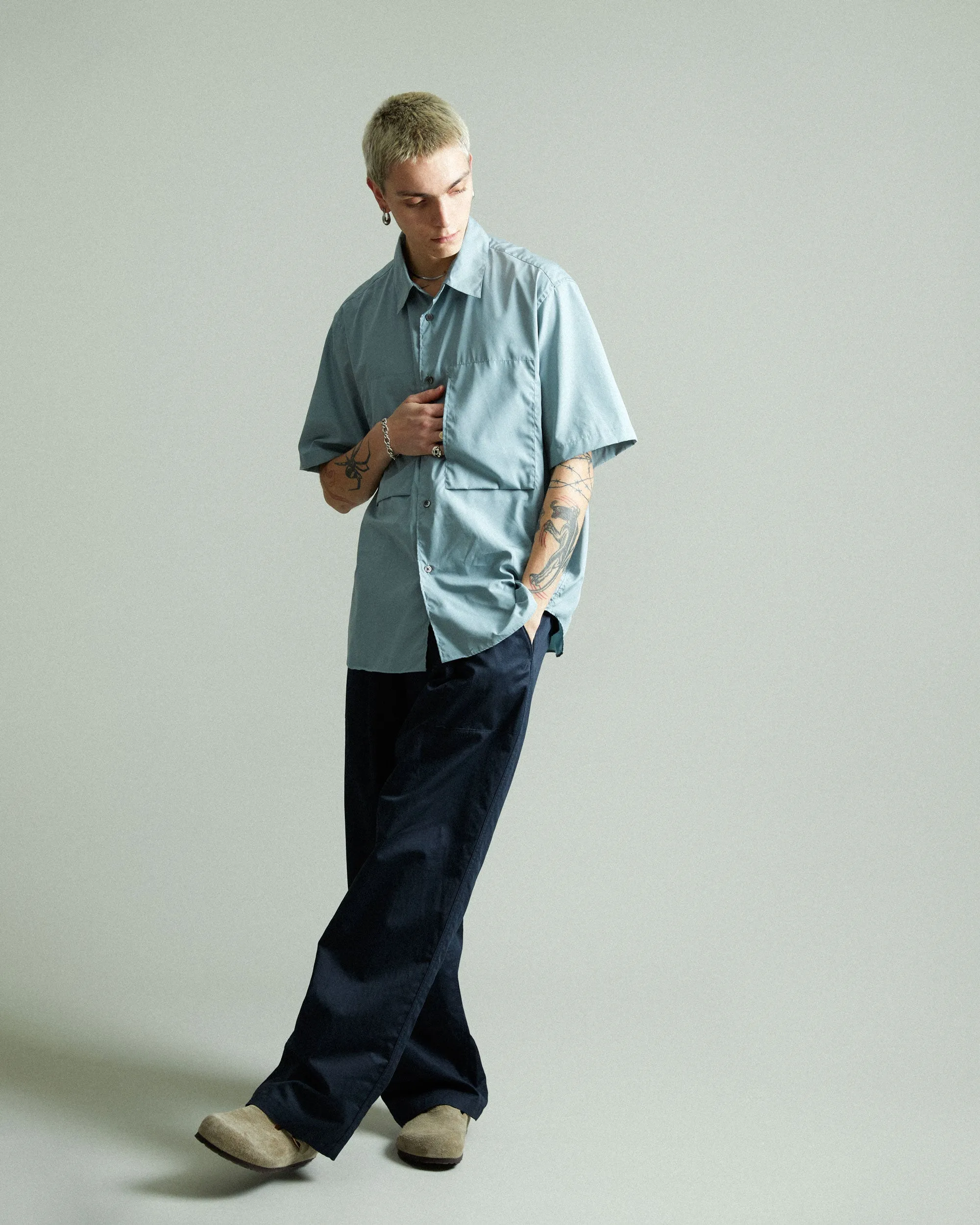 Double Pocket Shirt Blue Grey
