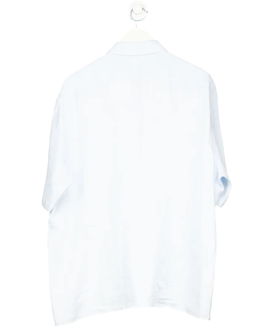 Hugo Boss Blue Short Sleeve Linen Shirt UK XXL