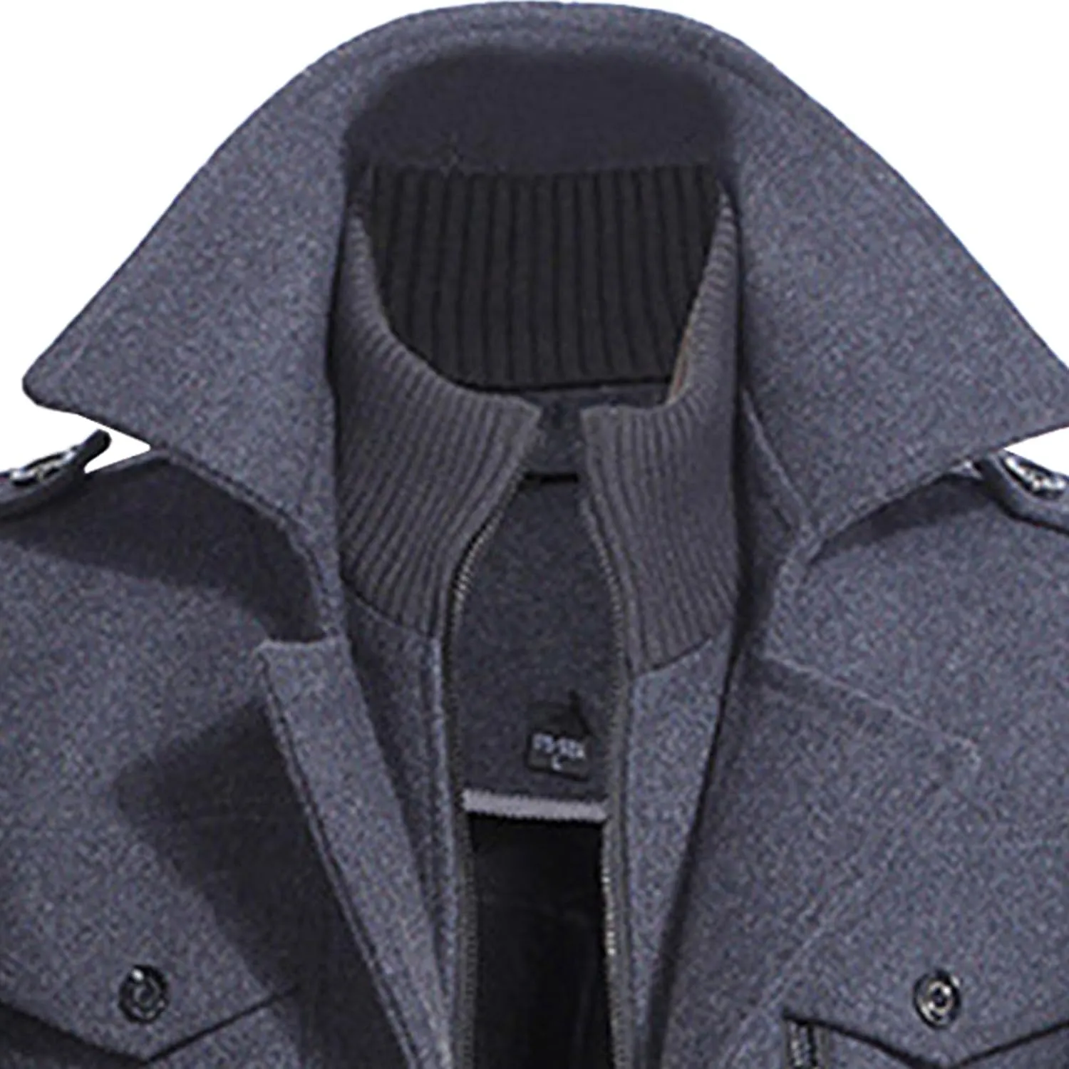 JEKE-DG Men's Winter Warm Wool Coats Slim Fit Single Breasted Trench Jacket Windproof Classic Overcoat Zipper Coat