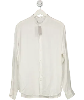 MANGO White Linen Long Sleeve Shirt UK L