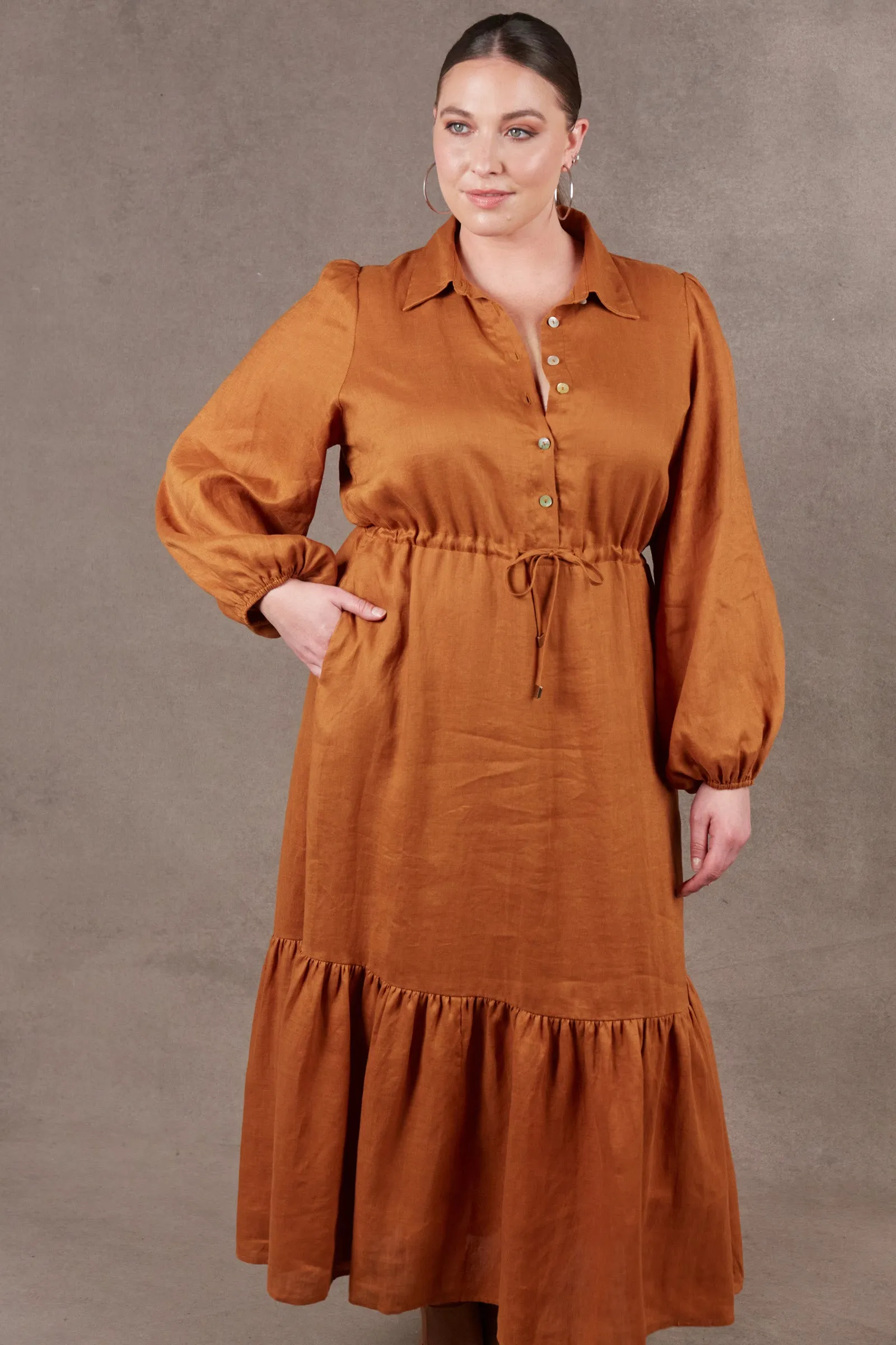 Nama Shirt Dress - Ochre