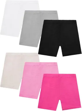 Resinta 6 Pack Girls Bike Shorts Under Dress Dance Cartwheel Shorts for Toddler Kids Summer Clothes Multicolor