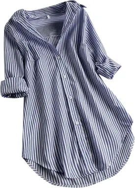 Shirts for Women 2025 Summer Linen Button Down Shirt Rolled Cuffed Short Sleeve Blouse Casual Beach Cotton Tops