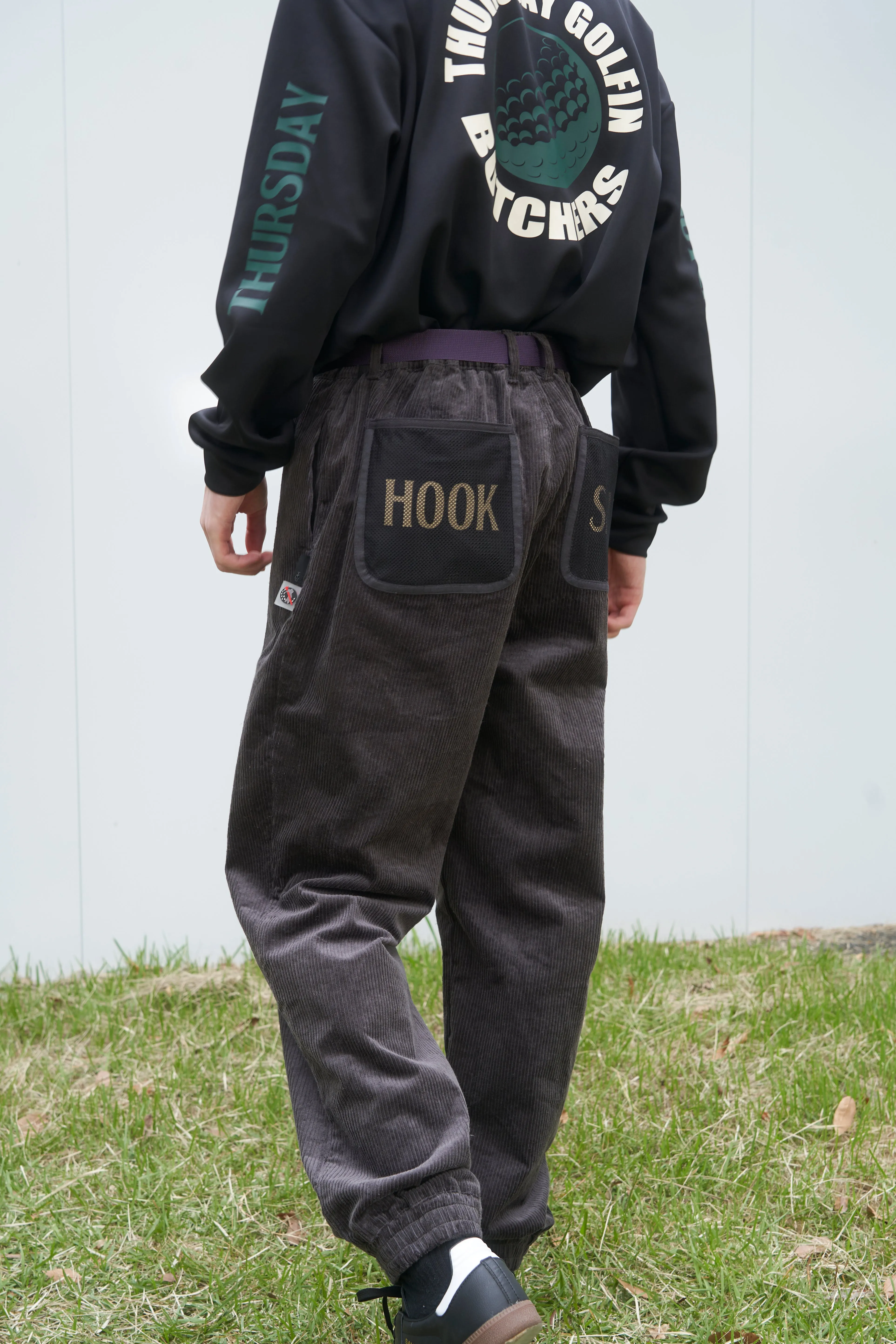 Stretch Corduroy Shirring Pants GRAY