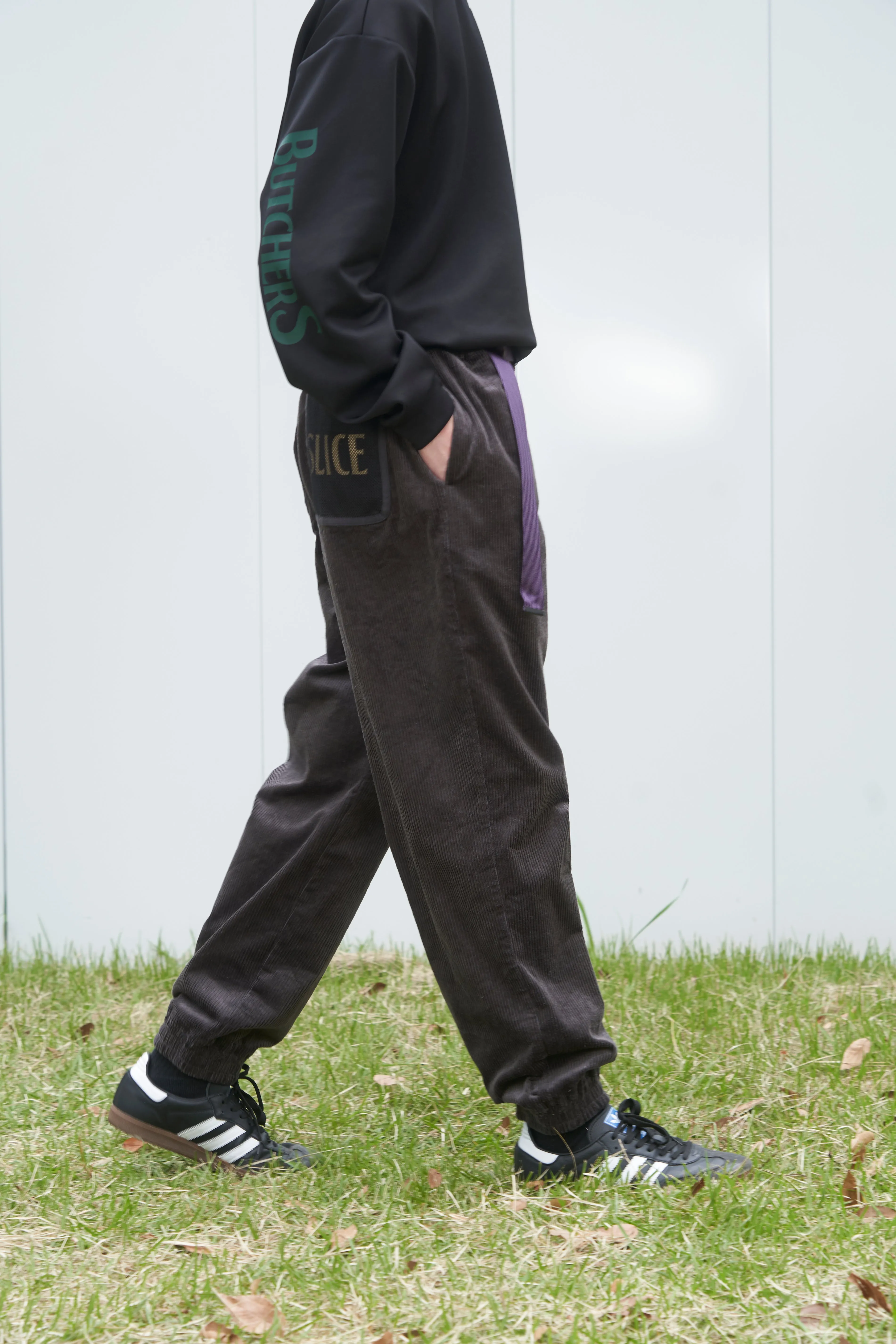 Stretch Corduroy Shirring Pants GRAY