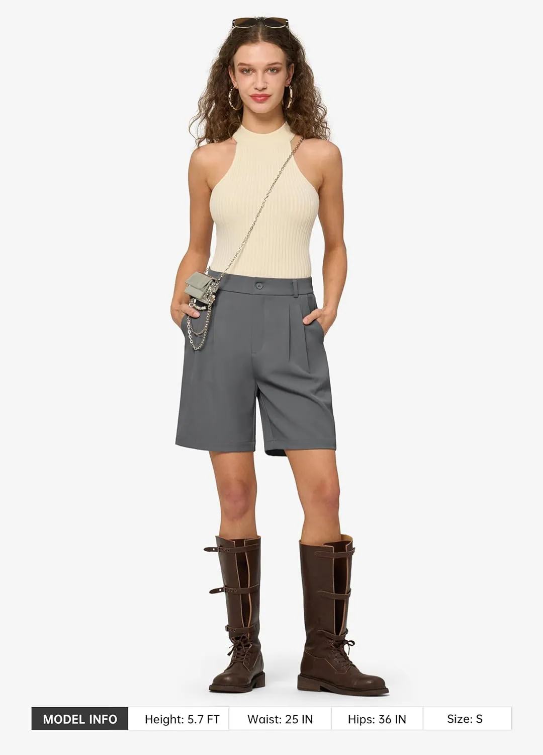 Willit Women's Shorts Wide Leg Dress Casual Work Summer Pleated Shorts High Waisted with Pockets 7" 10"