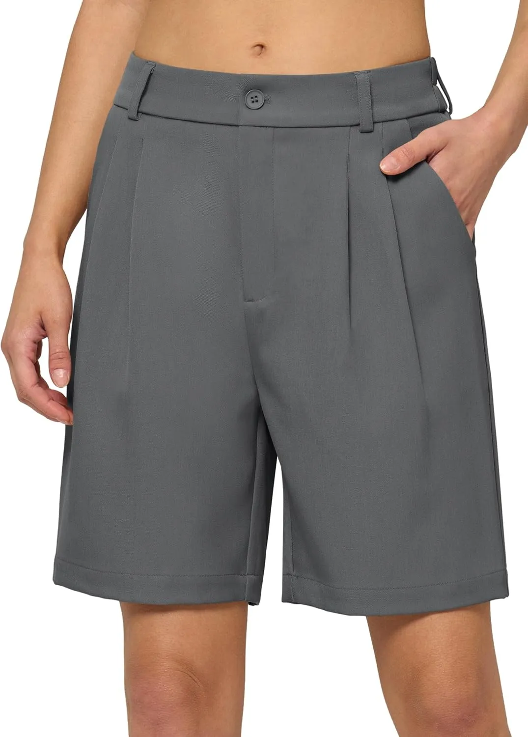 Willit Women's Shorts Wide Leg Dress Casual Work Summer Pleated Shorts High Waisted with Pockets 7" 10"