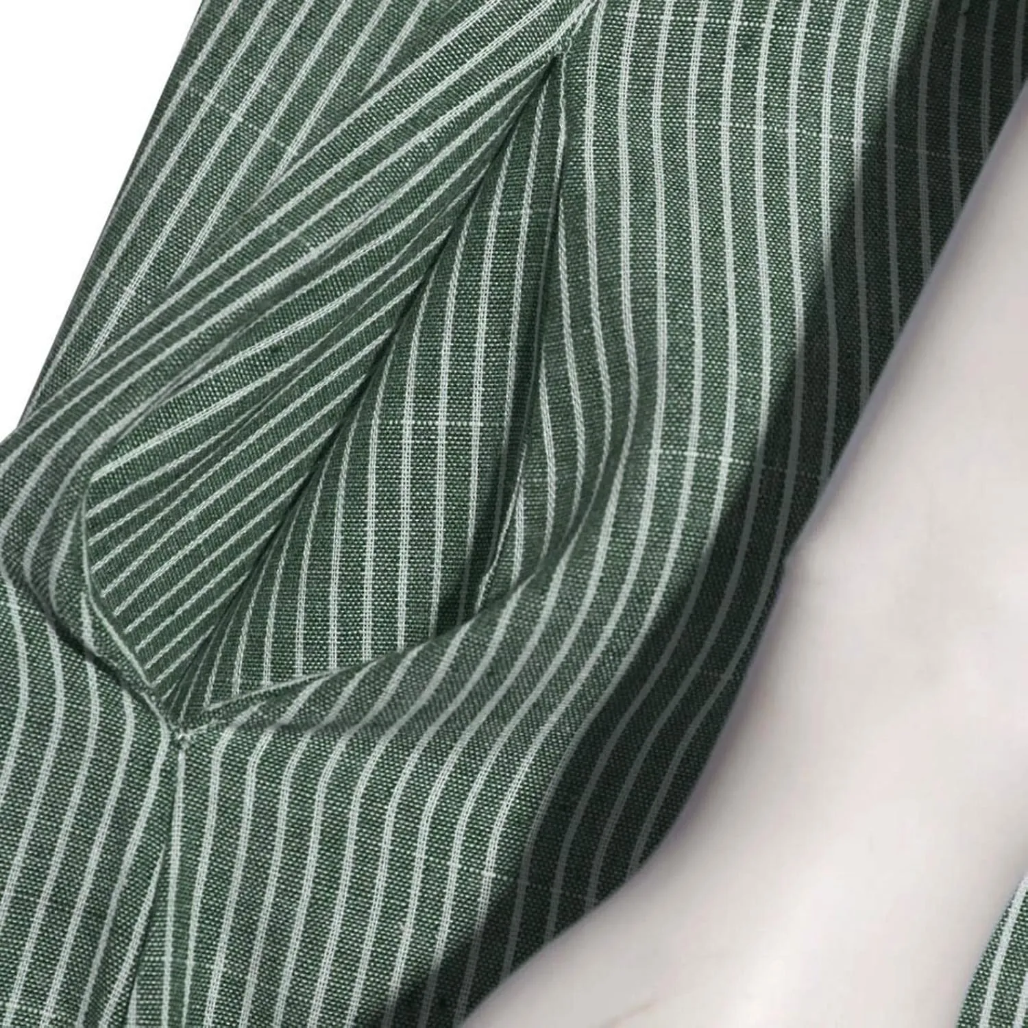 Women's Cotton Linen Sleeveless Midi Dress Striped Print Tank Dresses Flowy Casual Beach Long Sundress with Pocket