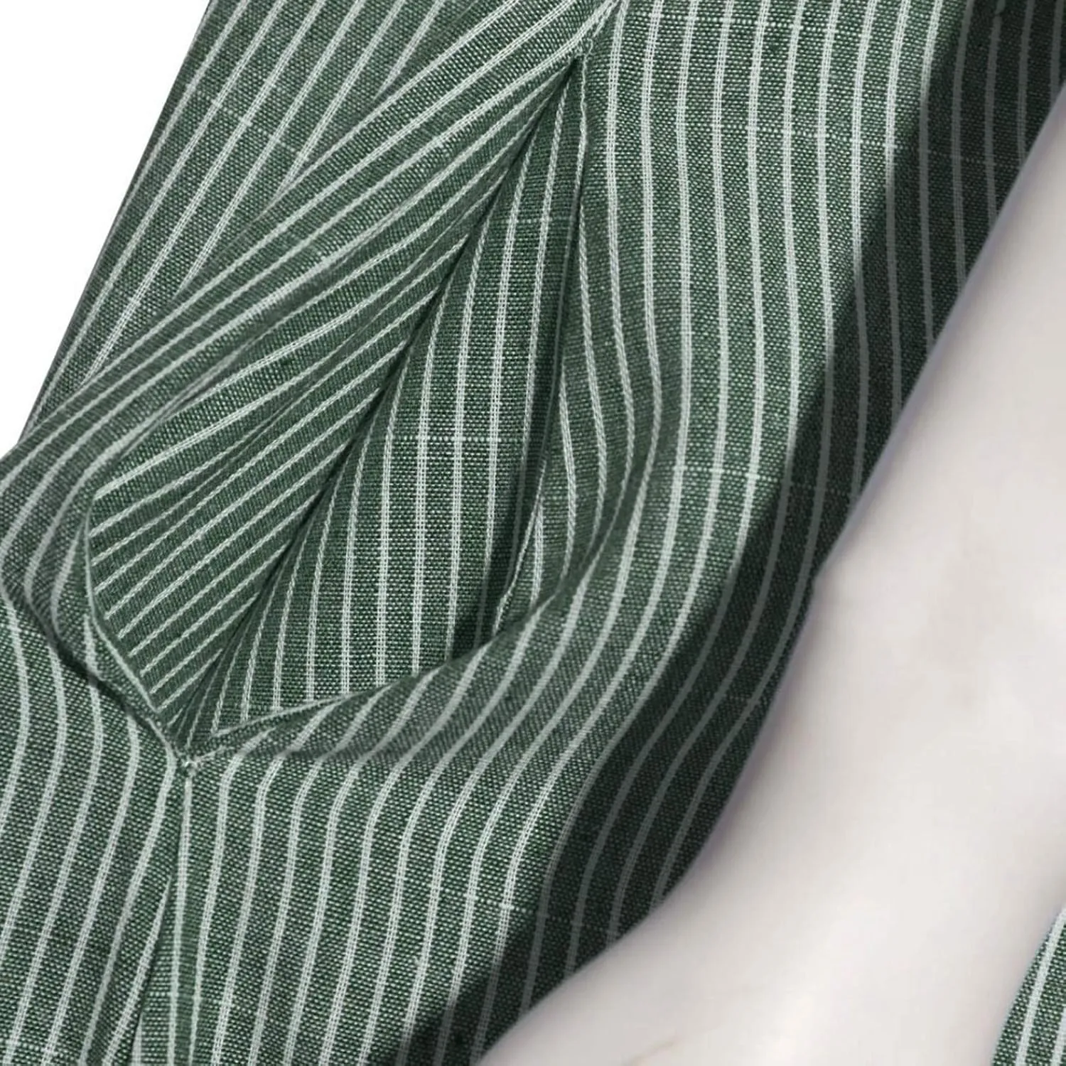 Women's Cotton Linen Sleeveless Midi Dress Striped Print Tank Dresses Flowy Casual Beach Long Sundress with Pocket