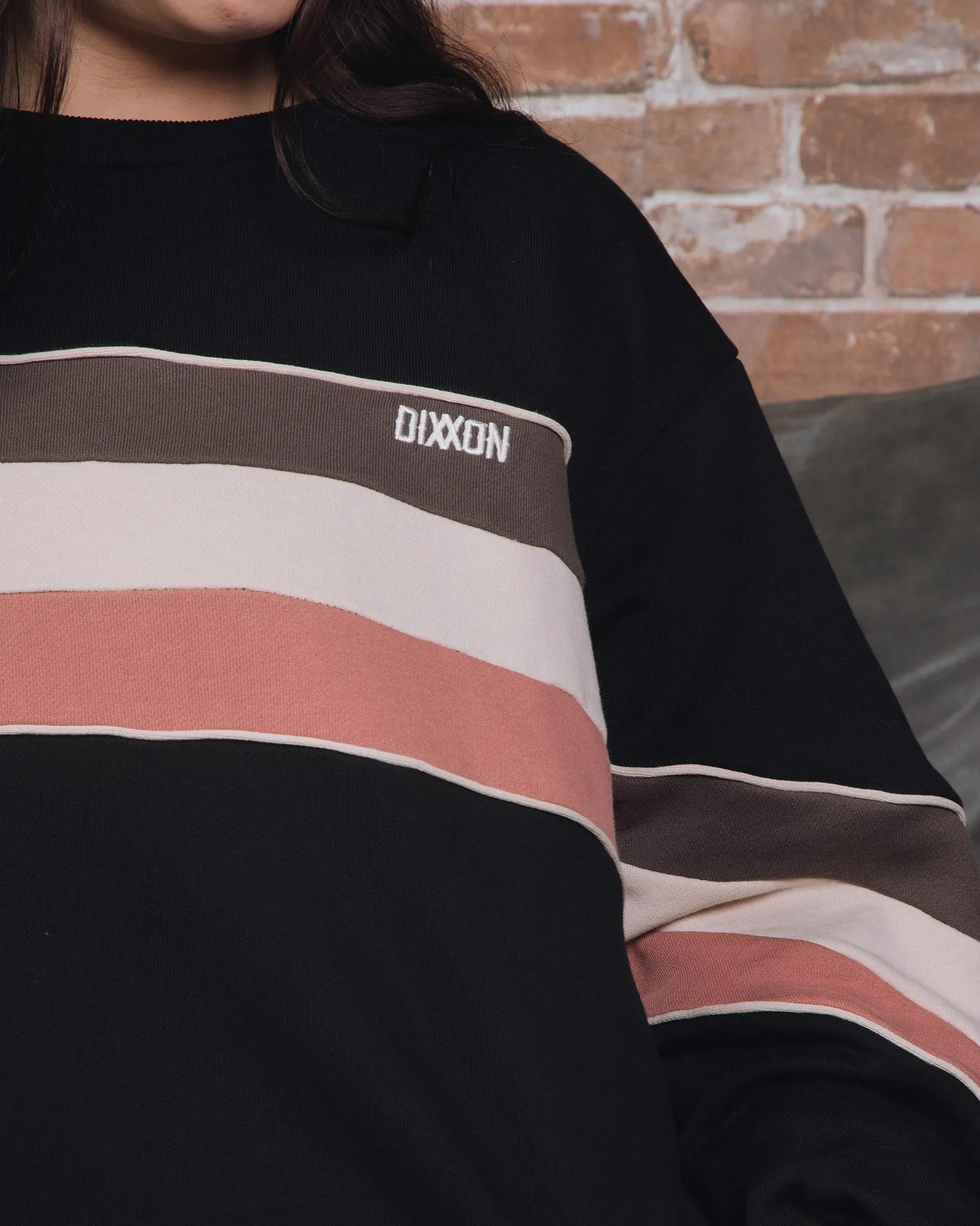 Womens Stylish Striped Crewneck Sweatshirt for Sunday Leisure - Neo Design